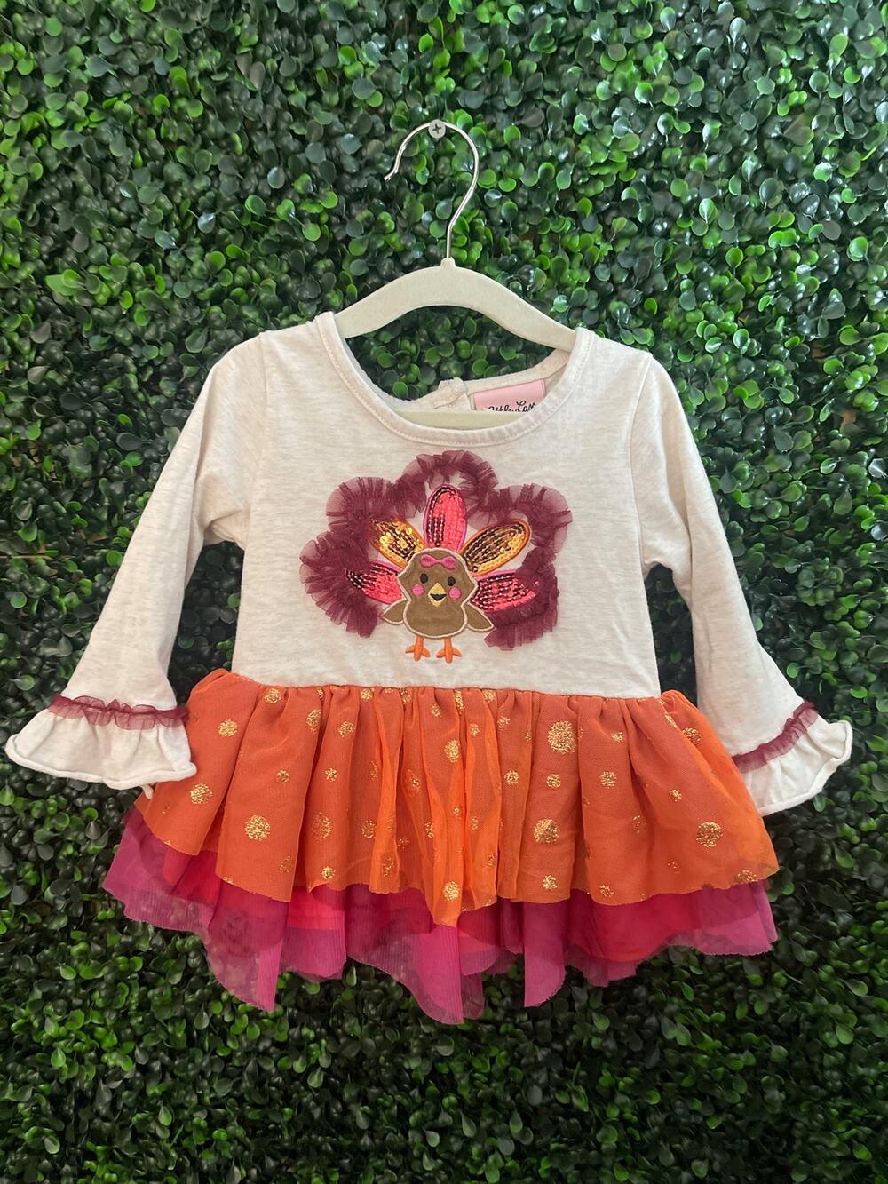Little Lass Thanksgiving Dress, Toddlers size 24 Months,